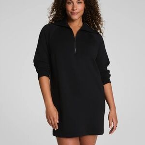 Spanx AirEssentials Half Zip Dress, Black, Medium